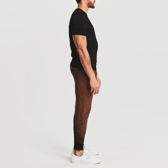 NWT SER.O.YA Jason Sweater Knit Jogger Cognac Dye Effect Brown - Picture 4 of 6
